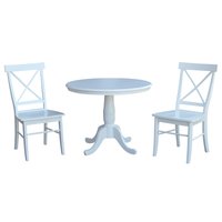 International Concepts White Casual Dining Room Set with Round Table ( Seats 4 ) | K08-36RT-C613P