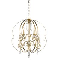 Golden Lighting Ella 9 -Light Brushed Gold Glam Crystal For Use in Bedrooms, Dining Rooms, Foyers, Kitchens, Living Rooms Chandelier | 1323-9 WG