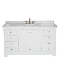 Wyndham Collection Deborah 60-in White with Polished Chrome Trim Undermount Single Sink Bathroom Vanity with White Carrara Marble Natural Marble Top