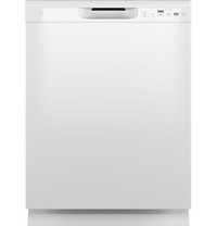 GE 24-in Front Control Built-in Dishwasher ( White ) ENERGY STAR, 55-Decibel Standard Sound Level Stainless Steel | GDF535PGRWW