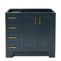 ARIEL Taylor 36-in Midnight Blue Bathroom Vanity Base Cabinet without Top | Q036S-R-BC-MNB