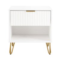 Blisstyle Nightstand in White Modern Farmhouse Bedroom Nightstands End Tables Living Room one_size | NS786
