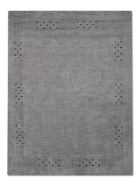 Rugsotic Carpets HAND KNOTTED LOOM WOOL ECO-FRIENDLY AREA RUGS - 6'7''x9'10'' Rectangle Shape Light Blue Color Contemporary Modern Design High Pile