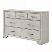 SunJet Dressers Contemporary 7Drawer Solid Wood Dresser White Mist Finish Solid Wood White Mist | 667CQR4KFVBPD