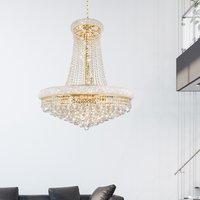 CWI Lighting Empire 18 -Light Gold Traditional Crystal For Use in Bathrooms, Bedrooms, Dining Rooms, Foyers, Kitchens, Living Rooms Chandelier