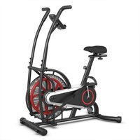 Slickblue Air Resistance Upright Non-Foldable Exercise Bike with LCD Display and Adjustable Seat for Home Gym in Black | D-CO-KB12673PS