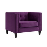 Inspired Home Miah Modern Purple Velvet Club Chair | CC101-02PL-LS