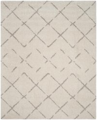 Safavieh Arizona Myra Shag 9 x 12 (ft) Loomed Ivory/Beige Rectangular Indoor Trellis Moroccan Area rug in White | ASG743A-9