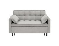 LOVMOR Modern Velvet Loveseat Futon Sofa Couch Pullout Bed Small Love Seat Lounge Sofa w/Reclining Backrest Toss Pillows Pockets Furniture