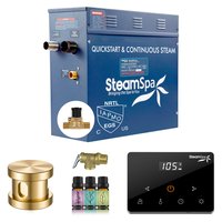 SteamSpa Oasis Series 4.5KW Steam Bath Generator with Continuous Steam Fully Wireless Control and Autodrain in Gold | OAW450GD-A