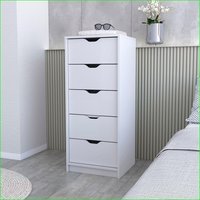 SunJet Dressers White 5 Narrow Drawer with Easy PullOut White Wood one_size | R6XQPZSM0XLS4