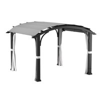 allen + roth 10-ft x 10-ft Black frame and grey canopy Gazebo with Soft Top Roof (Screen Included) | TPPER9127