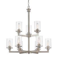 Z-Lite Savannah 9 -Light Brushed Nickel Modern/contemporary For Use in Dining Rooms, Foyers, Kitchens, Living Rooms Chandelier | 462-9BN