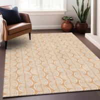 Addison Rugs Chantille ACN1056PH 10 x 14 (ft) Polyester Peach Rectangular Indoor/Outdoor Geometric Machine washable Area rug in Orange
