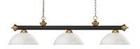 Z-Lite Riviera Bronze + Satin Gold Incandescent Medium base (E-26) Pool Table Lighting | 200-3BRZ+SG-DMO14