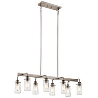 Kichler Braelyn 8 -Light Brushed Pewter Farmhouse For Use in Bedrooms, Dining Rooms, Foyers, Kitchens, Living Rooms Chandelier | 43457CLP