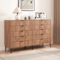 Manhattan Comfort Golden Brown 10 -Drawer 69.68-in Standard dresser | DR004-GB