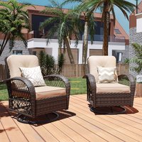 Patio Watcher Rattan Bistro Set 2 -Piece Rattan Patio Conversation Set with Beige Cushions | LS-Y9DK-NA