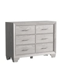 WhizMax Dresser For Bedroom 6 Drawer Chest Of Dressers Modern Wooden Dresser With Silver Handle For Bedroom Living Room Hallway Entryway in Gray