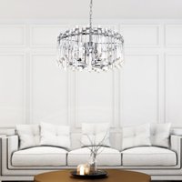 CWI Lighting Henrietta 6 -Light Chrome Traditional Crystal For Use in Bathrooms, Bedrooms, Dining Rooms, Foyers, Kitchens, Living Rooms Chandelier