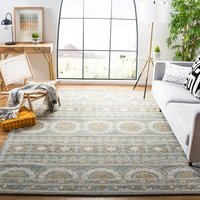 Safavieh Blossom Hajrie 8 x 10 (ft) Tufted Wool Gray/Ivory Rectangular Indoor Abstract Bohemian/Eclectic Area rug | BLM609F-8