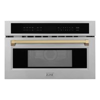 ZLINE KITCHEN & BATH Autograph Edition 1.6-cu ft 1000 -Watt 29.75-in Built-In Microwave ( Stainless Steel with Champagne Bronze Handle ) | MWOZ-30-CB