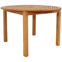 Sunnydaze - 42.75 in Meranti Wood Round Patio Dining Table - Brown