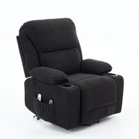APRILSOUL - Remote-Controlled Heating and Massage Assistive Recliner for Seniors - Black