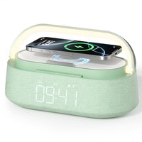 Pacoar Cade - Night Light Led Bedroom Light Touch With Fast Wireless Fm Radio Touch Led Night Light Phone Holder Snooze Portable For - Green