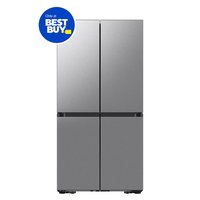 Samsung - Bespoke 22 cu. ft. Counter Depth 4-Door French Door Refrigerator with Zero Clearance Fit - Stainless