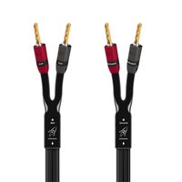AudioQuest - Rocket 11 8' Speaker Cable with Multi-Spade > Multi-Spade SureGrip 300 Connectors - Black with Gray Stripes