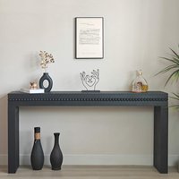 GOODSILO - Modern Wooden Console Table with Decorative Beaded Trim for Entryway and Living Room - Antique Black