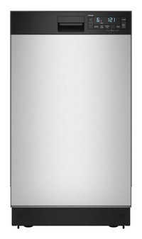 Whirlpool - 18 inch Stainless Steel Dishwasher with Half Load Cycle and Triple Spray Arms - 48 dBA - Stainless Steel