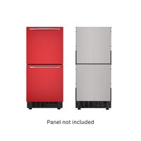 Koolmore - 15 in. Panel Ready Built-in Double Refrigerator, Frost-Free Undercounter Fridge with Digital Temperature Control - Black