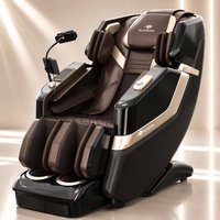 KoziSense - KZ-313 3D Heated Jade Stone Roller Massage Chair,Deep Zero Gravity,SL-Track,Heat,Backlit Touch Screen,Wireless Charger - Black and Brown