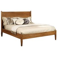 Manhattan Lane - Wooden California King Size Bed with Panel Headboard, Oak Brown - Brown