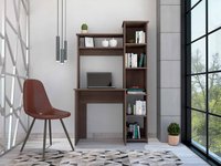 TinyHomie - Nashville Writing Desk Six Shelves - Brown