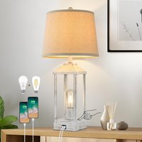 The Best Inks - White Lamp Desk Lamp Dimmable USB Touch metal Farmhouse Table Lamps Living Room Bedside with Ports Rustic - White-2 Pack