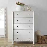 Emmeline Scalloped 5-Drawer Chest by Modway - White