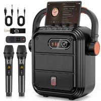 Cedar Assembly - Karaoke Machine With 2 Wireless Microphones 5200mah Portable Set 5 0 Rechargeable Pa System Tws Fm Rec St - Default