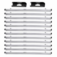 AdirOffice - 24" Aluminum Blueprint File Clamp Hanging Clamps, 12/Pack - Gray