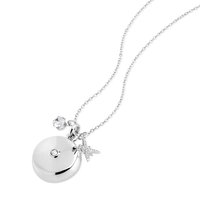 InvisaWear - Smart Jewelry - Personal Safety Device - Star Burst Charm Necklace - 911 and ADT Features - Silver