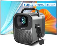 ETOE - Seal Pro 4K 1080P Smart Projector, Google TV & Netflix Certified, 1300 ANSI, 20W Dolby Audio, Auto Focus & Keystone - Black