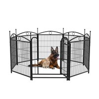 Glintex - 32 inch 8 Panels Metal Dog Pen Pet Dog Fence Outdoor Exercise Pen with Doors, Heavy Duty Dog Fence Puppy Pen