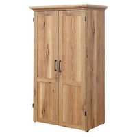 SlickBlue - Versatile Drop Leaf Desk – Home Office Computer Desk, Craft Table, and Armoire - Oak