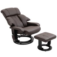 Homcom - Recliner with Ottoman Footrest, Recliner Chair with Vibration Massage - Brown
