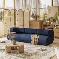 wowmax - Blue Modular Sectional Sofa - L-Shaped Convertible Sleeper Couch for Small Spaces & Guest Rooms - Blue