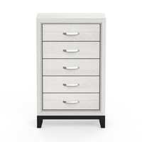 Vaczon - Elegant Two-Tone Chest with Modern Wooden Accents and Ample Storage Space, Ideal for Any Home Decor - White