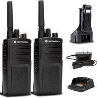Motorola Solutions - 2 x Motorola RMV2080 On-Site 2-Way Business Radio + Mic Cleaner Spray + More - Black