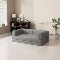 Acekool - Convertible Corduroy Sleeper Sofa Bed, with Fixed-Shape Frame - Dark Gray